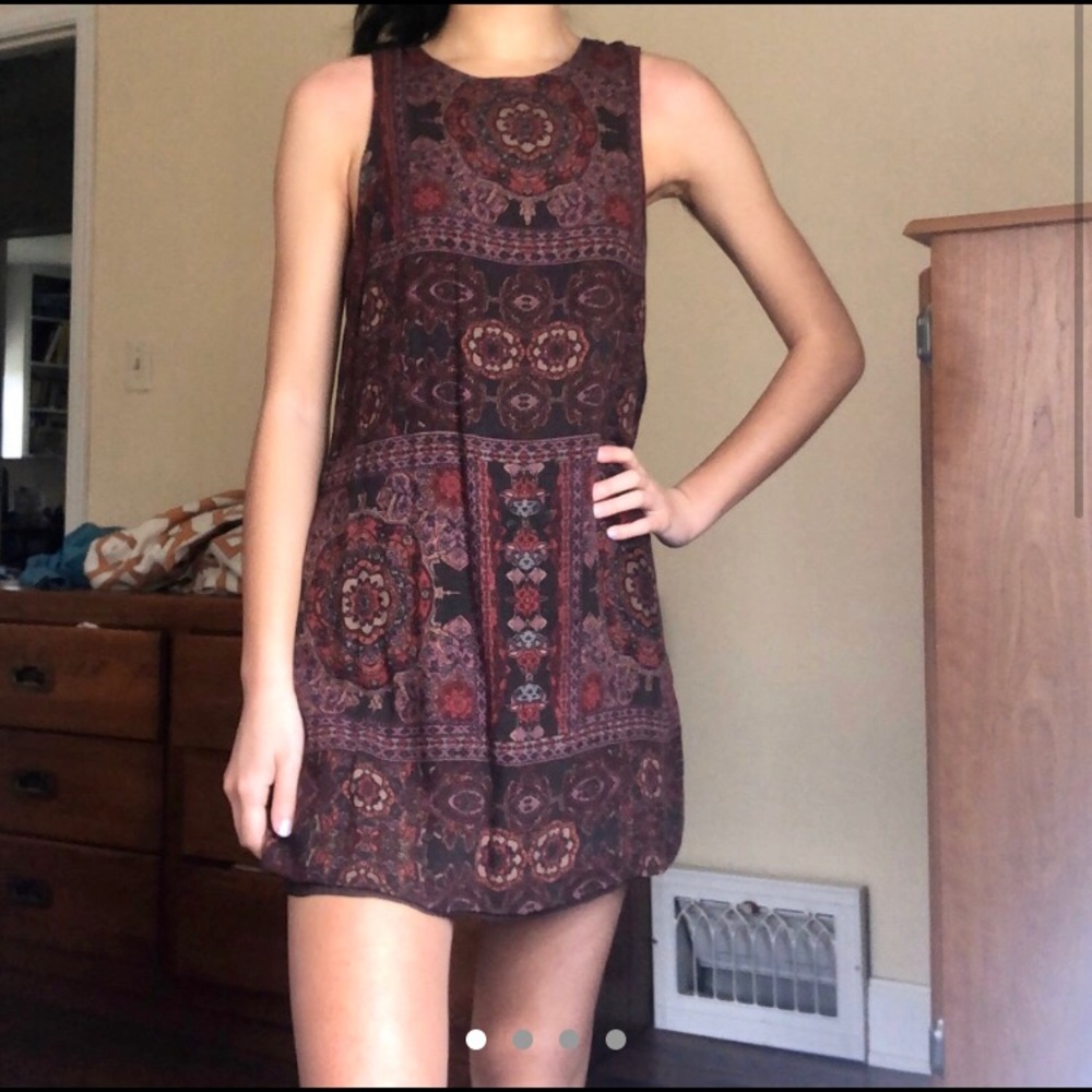 Patterned Urban Outfitters backless mini dress